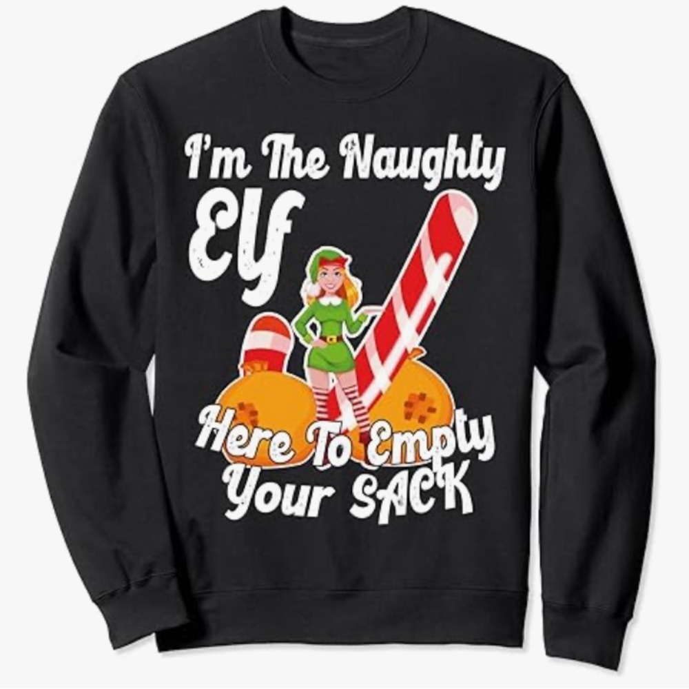 Naughty, inappropriate Christmas sweatshirt NWT, size XXL